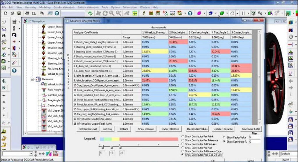 3dcs tolerance analysis tools advanced analyzer matrix